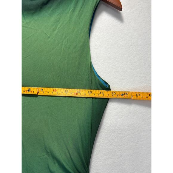 SIMKHAI Aldina Jersey Stretch Maxi Dress Blue Green Ombre, Size S Retails $645 - Picture 7 of 13